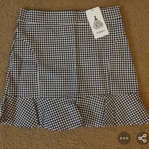 Black Checkered Skirt NWOT